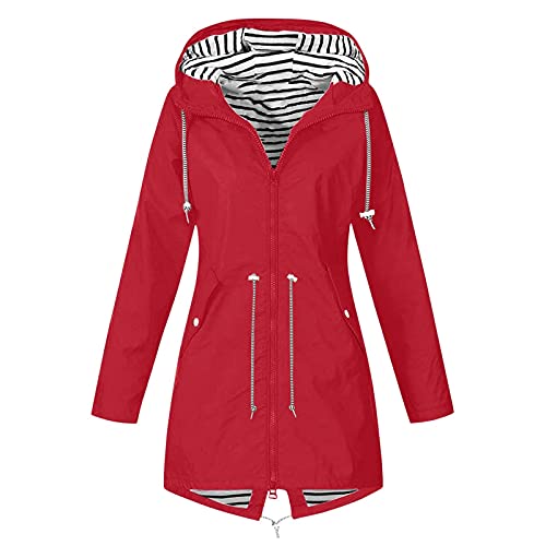 Damen Regenjacke Lange Windbreaker Wasserdicht Regenmantel mit Kapuze Winddicht Wetterfest Übergangsjacke für Frühling Sommer und Herbst Fleece Winterjacke Fahrradjacke Regenponcho Fleecejacke S-5XL Damen Regenjacke Lange Windbreaker Wasserdicht Regenmantel mit Kapuze Winddicht Wetterfest Übergangsjacke für Frühling Sommer und Herbst Fleece Winterjacke Fahrradjacke Regenponcho Fleecejacke S-5XL von Komiseup