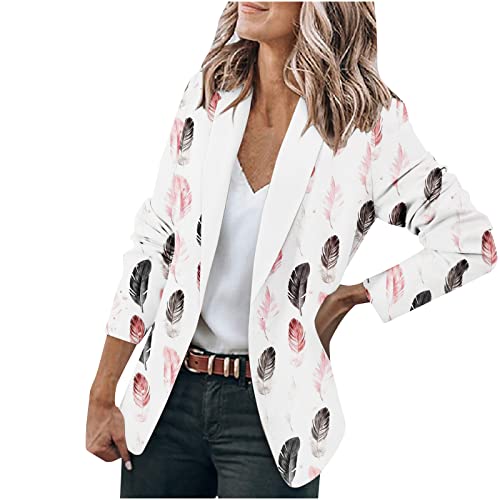 Komiseup Blazer Damen Bunt Blumen Muster Graphics Langarm Blazer Slim Fit Geschäft Büro Jacke Mantel Casual Anzüge von Komiseup