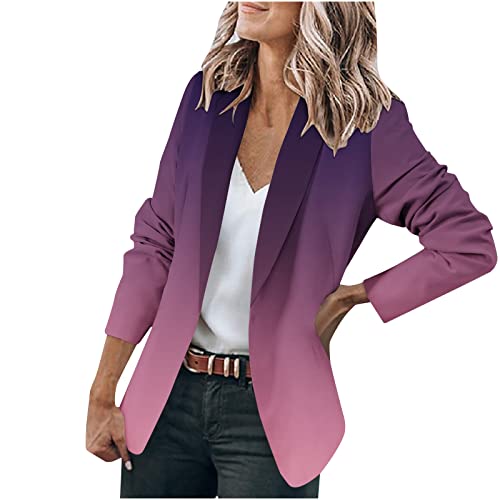 Komiseup Blazer Damen Bunt Blumen Muster Graphics Langarm Blazer Slim Fit Geschäft Büro Jacke Mantel Casual Anzüge von Komiseup