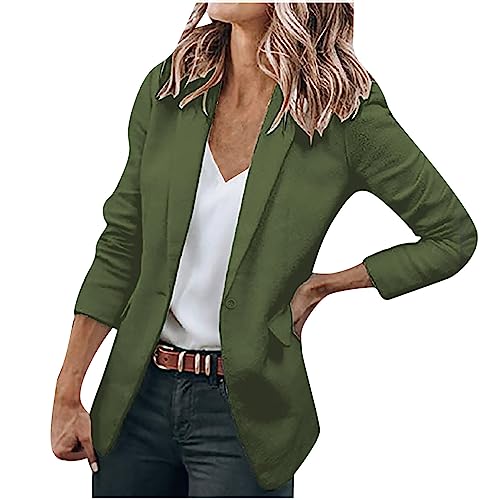 Komiseup Blazer Damen Elegant Einfarbige Anzug Revers einreihiger Blazer Frühling Sommer Dünne Jacke Bunt Blumen Muster Graphics Langarm Blazer Slim Fit Geschäft Büro Jacke Mantel Casual Anzüge XS-5XL von Komiseup