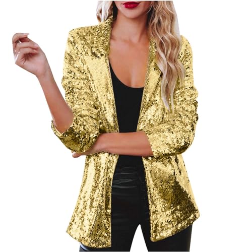 Komiseup Pailletten Blazer Damen Glitzer Party Jacke Elegant Einfarbige Sequin Tunika Modische Anzüge Festliche Streetwear Lose Casual Paillettenblazer Temperament kleine Anzugjacke Gutschein Angebote Komiseup Pailletten Blazer Damen Glitzer Party Jacke Elegant Einfarbige Sequin Tunika Modische Anzüge Festliche Streetwear Lose Casual Paillettenblazer Temperament kleine Anzugjacke Gutschein Angebote von Komiseup