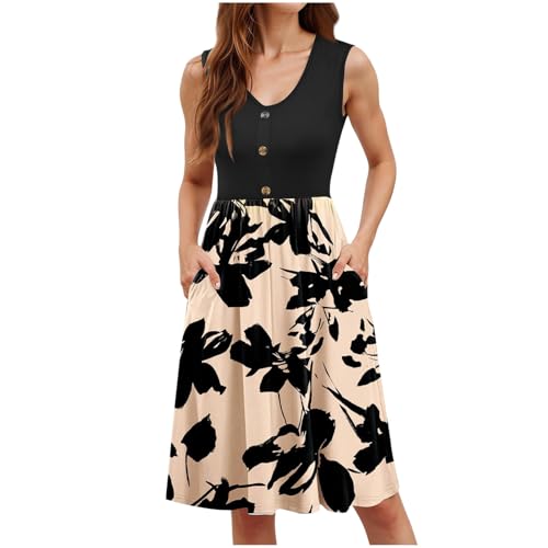 Strandkleid Damen Kurz Sommerkleid Locker Ärmellose Tank Kleid Casual Baumwoll Blusenkleid Mode V-Ausschnitt Freizeitkleid Elegant Einfarbig Abendkleid Boho Kleid mit Taschen Hoher Taille Partykleid Strandkleid Damen Kurz Sommerkleid Locker Ärmellose Tank Kleid Casual Baumwoll Blusenkleid Mode V-Ausschnitt Freizeitkleid Elegant Einfarbig Abendkleid Boho Kleid mit Taschen Hoher Taille Partykleid von Komiseup