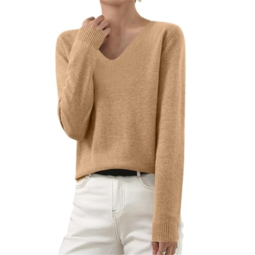 Strickpullover Damen V-Ausschnitt Pullover Winter Sweater Grobstrick Sweatshirt Elegant Einfarbig Winterpullover Große Größen Langarmshirt Locker Pulli Langarm Strickpulli Longshirt Longpullover Strickpullover Damen V-Ausschnitt Pullover Winter Sweater Grobstrick Sweatshirt Elegant Einfarbig Winterpullover Große Größen Langarmshirt Locker Pulli Langarm Strickpulli Longshirt Longpullover von Komiseup