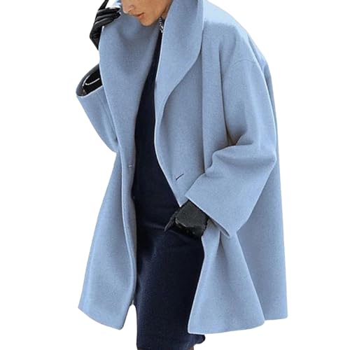 Kongou Trenchcoats für Damen,Wintermantel Jacke Wollmantel - Mittellanger Trenchcoat mit Reverskragen, langärmlige, übergroße Mäntel, warme Oberbekleidung Kongou Trenchcoats für Damen,Wintermantel Jacke Wollmantel - Mittellanger Trenchcoat mit Reverskragen, langärmlige, übergroße Mäntel, warme Oberbekleidung von Kongou