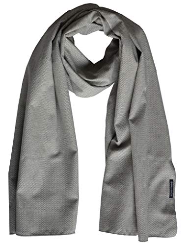 Kopfmuss - Unisex Schal Baumwolle Winterjacquard Hellgrau/Ecru von Kopfmuss