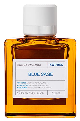 KORRES BLUE SAGE Eau De Toilette für Herren, frischer Duft mit fruchtigen Zitrusnoten, dermatologisch getestet, vegan, 50 ml von KORRES