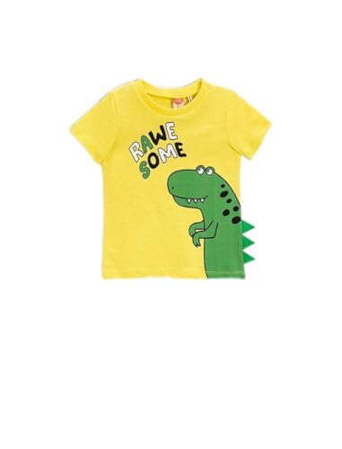 Koton Baby - Jungen Dinosaur Printed Short Sleeve T-Shirt Cotton T Shirt, Yellow (171), 12-18 Monate EU von Koton