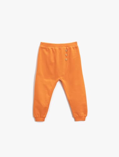 Koton Baby - Jungen Jogger Button Detail Elastic Waistband Sweatpants, Orange (200), 6-9 Monate EU von Koton
