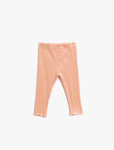 Koton Baby - Mädchen Basic Ribbed Elastic Waistband Leggings, Orange (200), 18-24 Monate EU von Koton