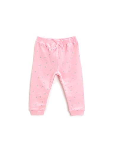 Koton Baby Mädchen Jogger Jogginghose mit Herzdruck aus Baumwolle Jogging Pants, Rosa (BT4), 12-18 Monate von Koton