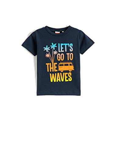 Koton Babyboy Short Sleeve Crew Neck T-Shirt Slogan Themed Printed von Koton