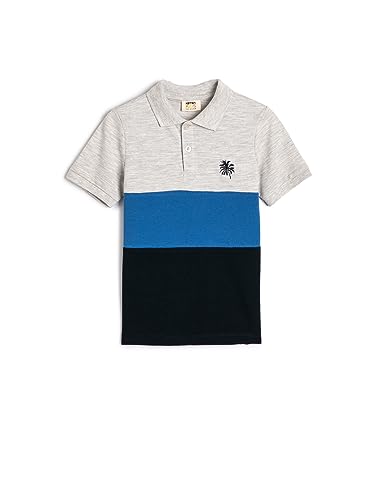 Koton Boys Polo T-Shirt Color Block Short Sleeve Button Detail Cotton von Koton