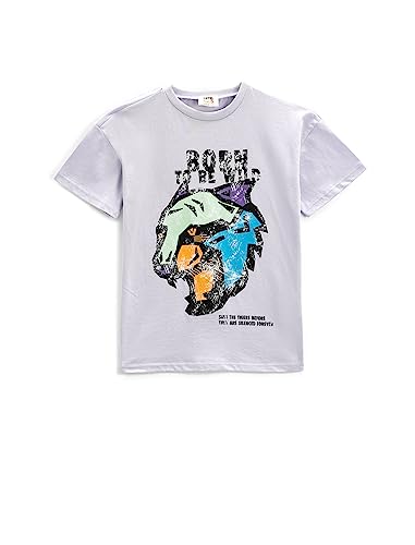 Koton Boys T-Shirt Tiger Printed Short Sleeve Crew Neck von Koton