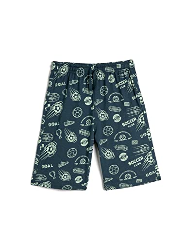 Koton Boyss Drawstring Printed Cotton Shorts, Marine Design (02c), 6-7 Jahre EU von Koton