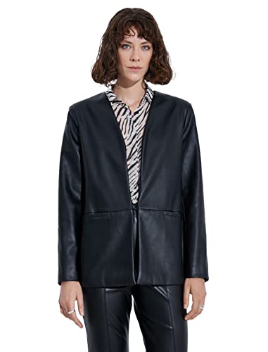 Koton Damen Faux Leather Blazer Jacket, Black (999), 42 EU von Koton