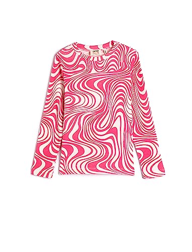 Koton Girls Crop Long Sleeve T-Shirt Crew Neck Abstract Patterned von Koton