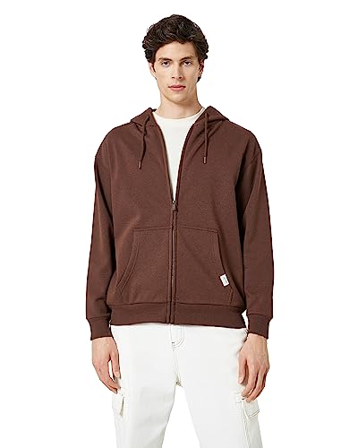 Koton Men Zippered Hoodie Pocket Detailed Tag Printed von Koton