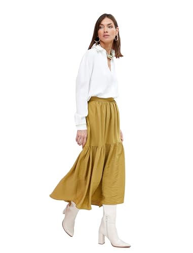 Koton Women Asymmetric Cut Tissued Voluminous Midi Skirt von Koton