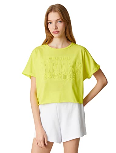 Koton Women Crop T-Shirt Oversized Short Sleeve Crew Neck von Koton