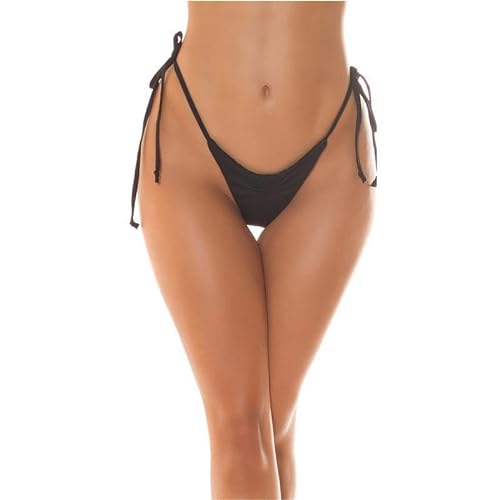 Koucla Sexy Damen Brazilian Tanga Bikinihose zum Binden Schwarz 38 (M) von Koucla