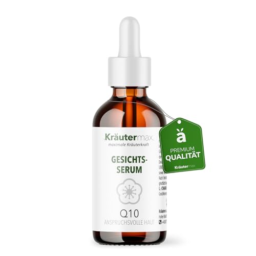 Kräutermax Coenzym Q10 Serum - Gesichtsserum Naturkosmetik für Damen und Männer - Ubichinon Q10 für die Haut - ohne Parfüm und unnötige Zusatzstoffe 1 x 30 ml von Kräutermax.