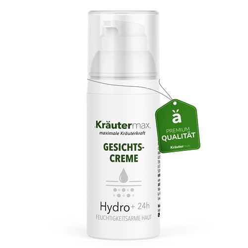 Kräutermax Hydro Creme Gesicht - Gesichtscreme für Frauen und Männer - Feuchtigkeit Tag und Nacht Creme im Spender - ohne Parfum und unnötige Zusatzstoffe 1 x 50 ml von Kräutermax.