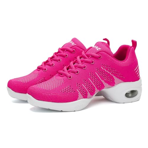 Damen Jazz-Schuhe Tanzsneaker,Jazzschuhe Damen Lace Up Tanzsneaker,Tanzschuhe für Sport,Walking,Damen Tanzschuhe Jazz Tanzsneaker,Damen Geteilte Sohle Tanzschuhe,Für Tanzen Fitness Yoga von Kraftpaid