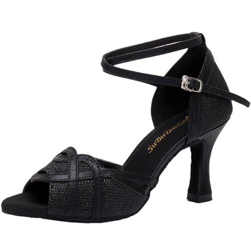 lateinische Tanzschuhe für Frauen,Damen Latin tanzschuh,latein Schuhe,lateinische Tanzschuhe Sandalen,Peep Toe,schweißabsorbierend und rutschfest,geeignet für Latein,Tango,Rumba,Üben von Kraftpaid