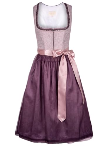 Krüger Dirndl Abriana Flieder | 70cm Länge Mididirndl edel | Damen Collection Gr 38 von Krüger