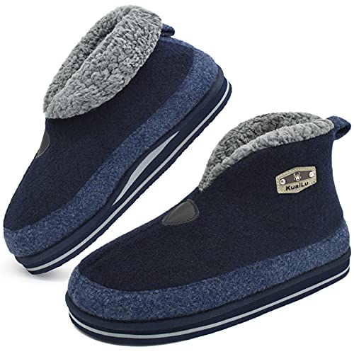 KuaiLu Hausschuhe Boots Herren Winter Filz Hausstiefel Warme Plüsch Flauschige Fell Hüttenschuhe Kuschelige Geschlossen Slippers Stiefel Männer Lustige Hüttenstiefel Rutschfest Feste Sohle Blau 46 KuaiLu Hausschuhe Boots Herren Winter Filz Hausstiefel Warme Plüsch Flauschige Fell Hüttenschuhe Kuschelige Geschlossen Slippers Stiefel Männer Lustige Hüttenstiefel Rutschfest Feste Sohle Blau 46 von KuaiLu
