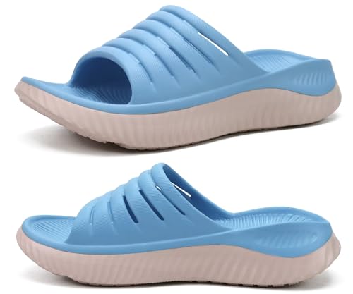 KuaiLu Recovery Sandalen Damen Bequeme Plantarfasziitis Schlappen Orthopädische Offene Zehen Frauen Sport Latschen Leicht Wasserfest Badelatschen Badeschlappen Sommer Strand BlauWeiß 40 KuaiLu Recovery Sandalen Damen Bequeme Plantarfasziitis Schlappen Orthopädische Offene Zehen Frauen Sport Latschen Leicht Wasserfest Badelatschen Badeschlappen Sommer Strand BlauWeiß 40 von KuaiLu