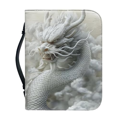 Kuiaobaty Buchtasche mit chinesischem Drachen-Aufdruck, für Männer und Frauen, bedruckt, Kunstleder, mit Griff, Buchgeschenk von Kuiaobaty