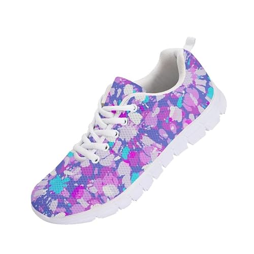 Kuiaobaty Colorblock Art Fashion Turnschuhe für Herren und Damen, Wanderschuhe, Sportschuhe, leichte Wanderschuhe, Fußgewölbeunterstützung, Batik Purple Spots, 39 EU von Kuiaobaty