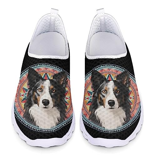 Kuiaobaty Damen-Laufschuhe, Turnschuhe für Fitnessstudio, Arbeit, Joggen, Herren-Turnschuhe, weiche Sohle, athletischer Slip-On-Mesh-Loafer, Border Collie, 40.5 EU von Kuiaobaty