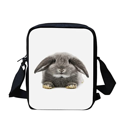 Kuiaobaty Damen-Umhängetasche, kleine Messenger-Tasche für Schulmädchen mit verstellbarem Riemen, kleine Umhängetasche, hase von Kuiaobaty