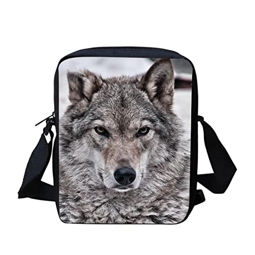 Kuiaobaty Frauen Crossbody Tasche Casual Mini Messenger Bag Handytasche für Damen Mädchen Umhängetasche Mini Tasche, wolf, von Kuiaobaty