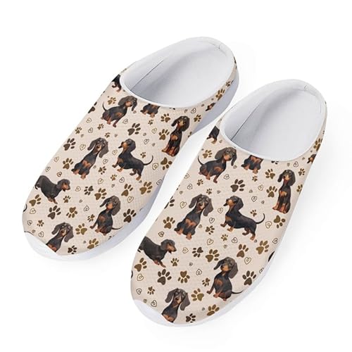 Kuiaobaty Garten Clog Schuhe für Unisex Bequeme Atmungsaktive Sommer Slide Sandale Damen Herren Indoor Hausschuhe rutschfest, Dackel-Hundepfoten, 41.5 EU von Kuiaobaty