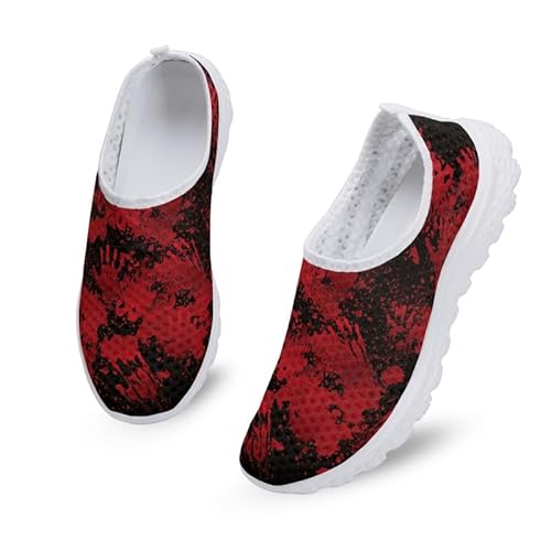 Kuiaobaty Gothic Art Wanderschuhe für Damen und Herren, Slip-On-Lauf-Sneaker, modische Loafer, lässige Turnschuhe für die Arbeit, Blutiger Handabdruck, 37 EU von Kuiaobaty