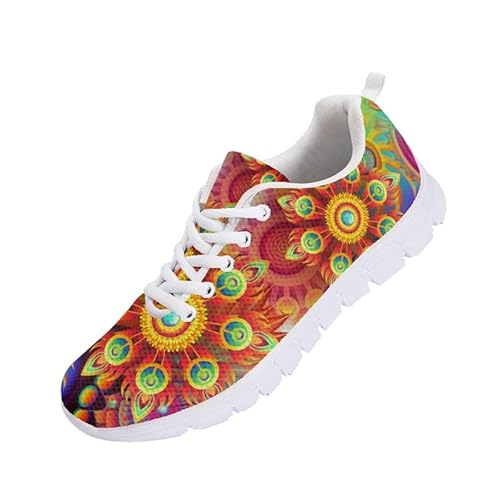 Kuiaobaty Herren-Turnschuhe, Wanderschuhe, rutschfest, Schmetterlings-Motiv, athletische Laufschuhe, lässig, leichte Sneakers, Psychedelische Farbkunst, 42.5 EU von Kuiaobaty