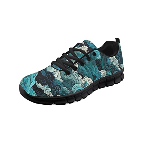 Kuiaobaty Herren-Turnschuhe, rutschfest, lässig, Laufschuhe, Farbkunst, atmungsaktiv, athletisch, Walking-Sneaker mit Memory-Schaum, Chinesische Wolkenkunst, 38 EU von Kuiaobaty