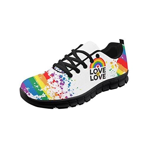 Kuiaobaty Herren Turnschuhe rutschfeste lässige Laufschuhe, Farbkunst, atmungsaktiv, athletische Walking-Sneaker mit Memory-Schaum, Rainbow Pride, 44.5 EU von Kuiaobaty