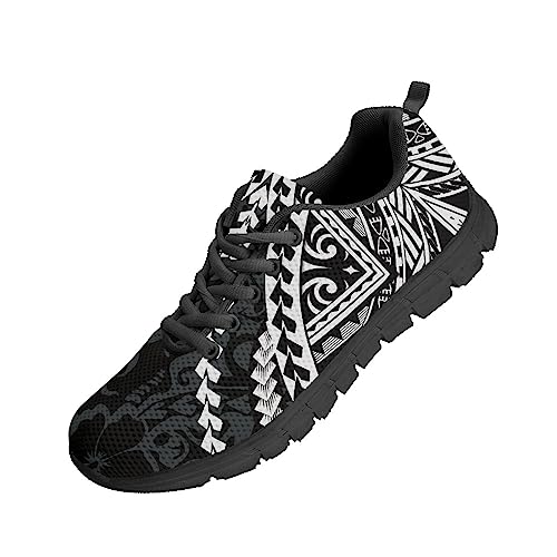 Kuiaobaty Leichte Sportschuhe, Hundepfoten, Tribal-Streifen, Totenköpfe, bequeme Arbeitstrainer, niedriger Schnitt, Hawaii Tribal, 42 EU von Kuiaobaty