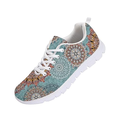 Kuiaobaty Modische Damen-Sneaker für die Arbeit, langes Stehen, bequeme Sportschuhe für Herren, Mandala-Dahlie-Druck, 39.5 EU von Kuiaobaty