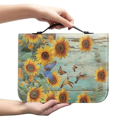 Kuiaobaty Schutzhülle mit Sonnenblumen-Motiv, Bibelhülle mit Lesezeichen, Schutzhülle, Cartoon-Schmetterling-Blumenmuster, Kunstleder, groß Kuiaobaty Schutzhülle mit Sonnenblumen-Motiv, Bibelhülle mit Lesezeichen, Schutzhülle, Cartoon-Schmetterling-Blumenmuster, Kunstleder, groß von Kuiaobaty