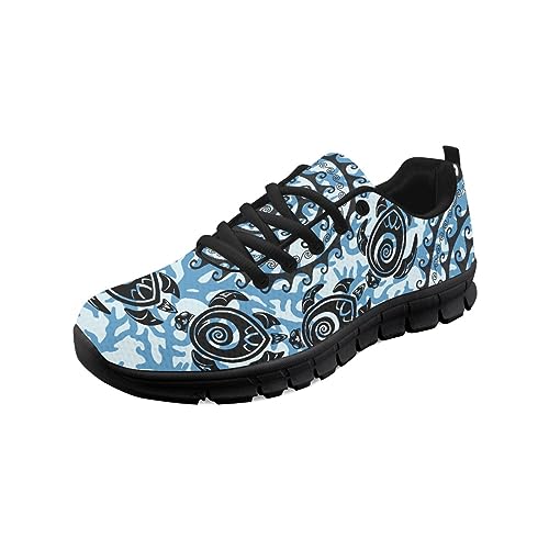 Kuiaobaty Tribal-Stil Damen-Wanderschuhe, Herren-Sneaker, Totenköpfe, Bohemia, Blumenschuhe, Komfort-Sneaker zum Wandern, Joggen, Tribal Sea Turtle, 45.5 EU von Kuiaobaty