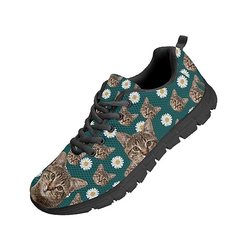 Kuiaobaty Tribal-Stil Damen-Wanderschuhe, Herren-Sneaker, Totenköpfe, Bohemia, Blumenschuhe, Komfort-Sneaker zum Wandern, Joggen, Vivid Cats Daisy, 35.5 EU von Kuiaobaty