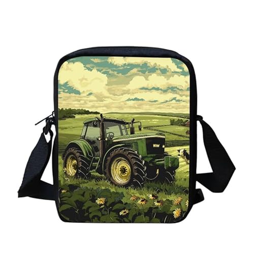 Kuiaobaty Umhängetasche für Damen, kleine Kuriertasche für Mädchen, Teenager, Handytasche, Damen, mit Riemen, Schultertasche, Bauernhoftraktor von Kuiaobaty