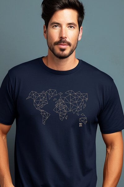 Kultgut T-Shirt mit Motiv / Worldmap von Kultgut