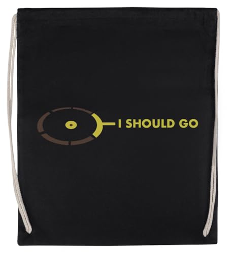 I Should Go Unisex-Sporttasche, Schwarz, Umweltfreundlicher Sack von Kwantees