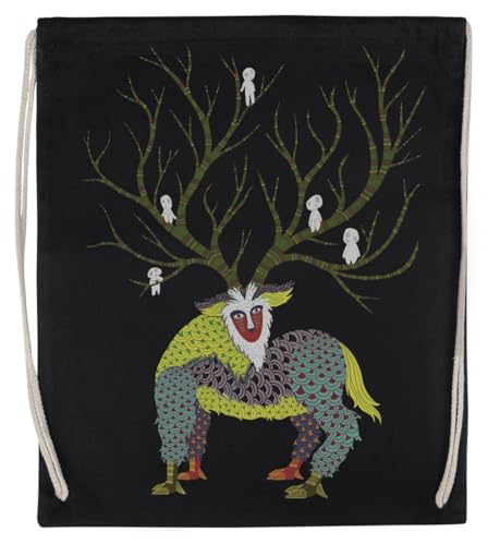 Prinzessin Mononoke Stilisierter Wald Unisex-Sporttasche, Schwarz, Umweltfreundlicher Sack von Kwantees